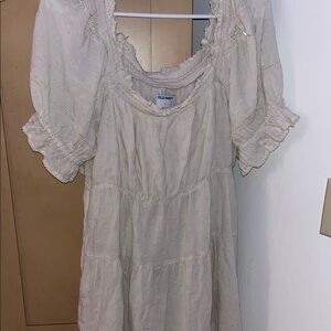 Old Navy Ivory Embroidered Dress